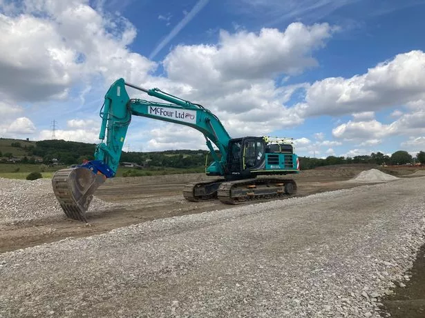 Construction site for the start of the A57 link roads scheme