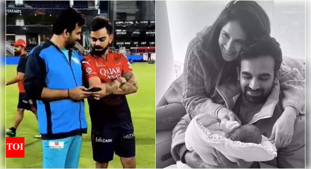 Virat Kohli looks at Zaheer Khan and Sagarika Ghagte's newborn son Fatehsinh's pictures, tells Zaheer: 'His eyes are just like you' | Hindi Movie News