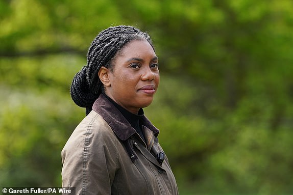 Conservative party leader Kemi Badenoch  doing media interviews during a visit to Romshed Farm, Sevenoaks, Kent, whilst on the local election campaign trail. Picture date: Tuesday April 22, 2025. PA Photo. See PA story POLITICS Tories. Photo credit should read: Gareth Fuller/PA Wire