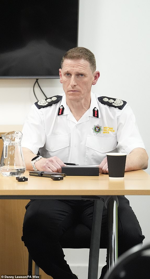 (left to right) North West Ambulance Service's Dave Kitchin, Merseyside Police's Assistant Chief Constable Jenny Sims and Nick Searle, chief fire officer for Merseyside Fire and Rescue Service during a press conference at the Cunard Building in Liverpool, after a 53-year-old white British man was arrested after a car ploughed into a crowd of people during Liverpool FC's Premier League victory parade. Picture date: Monday May 26, 2025. PA Photo. See PA story POLICE Liverpool. Photo credit should read: Danny Lawson/PA Wire