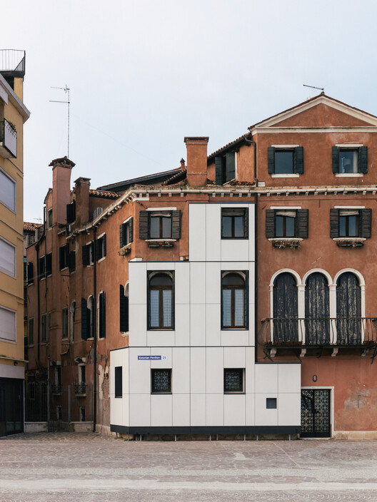 Pavilion of Estonia Let Me Warm You Biennale Architettura 2025 / Keiti Lige + Elina Liiva + Helena Männa - Exterior Photography, Windows, Facade, Brick, Balcony