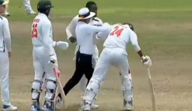 South Africa bowler storms at Bangladesh batter, grabs his helmet twice in ugly scuffle during Emerging Test