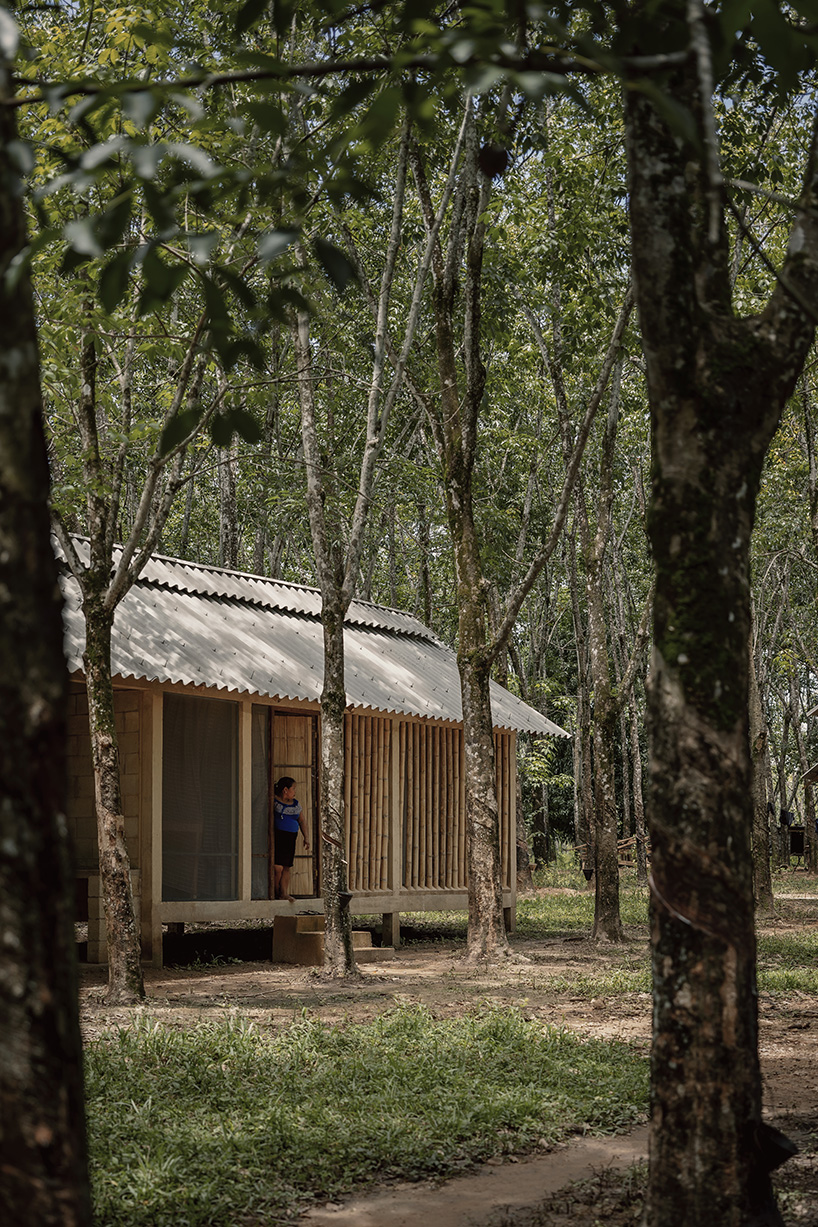 manuel cervantes estudio embeds temporary housing units among rubber trees in mexico