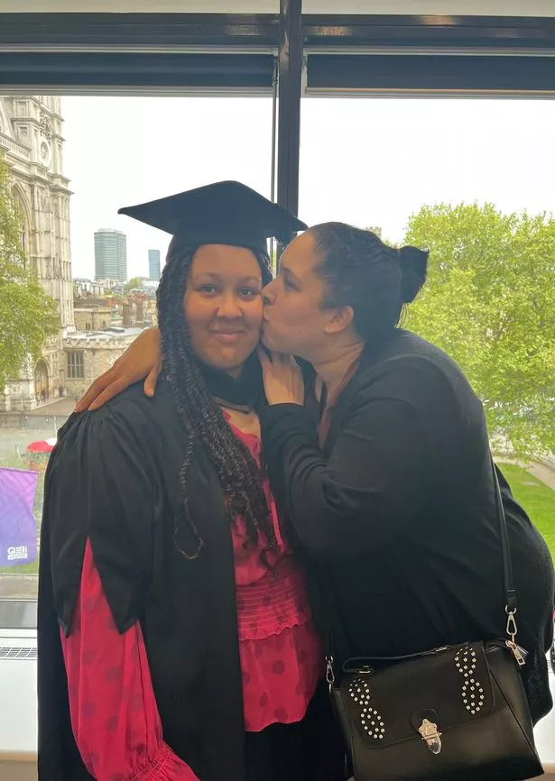 Amber Oghene Efe Akaunu and her mum Jessica