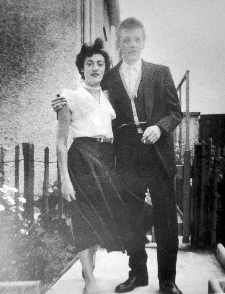 Black and white photo of Ian Brady and his mother, Maggie Stewart, circa 1962.