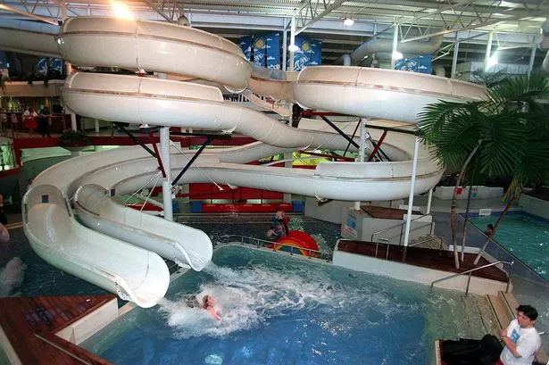 Water slide at Bolton Water Place in 1996