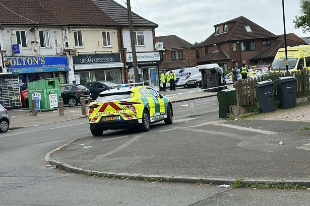 Gospel Lane in Acocks Green is cordoned off following a collision