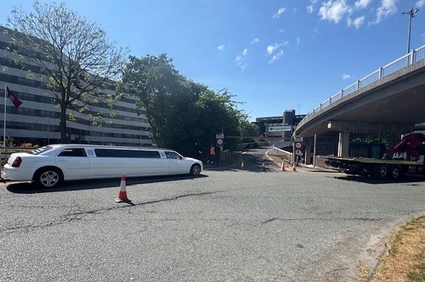 The limo arrived in style - but did not leave the same way