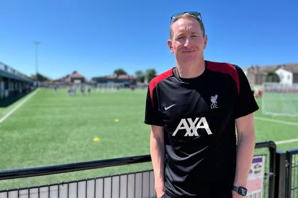 Chirs Kirkland at an event to raise awareness of ketamine last week at Marine AFC in Crosby