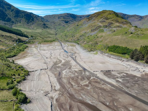 A village which was deliberately flooded to make a reservoir has re-emerged due to the lack of rain fall.