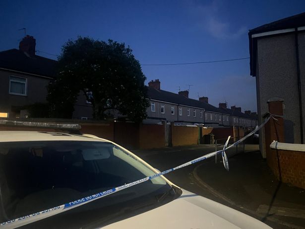 The police scene on Marsh Avenue in Bootle 