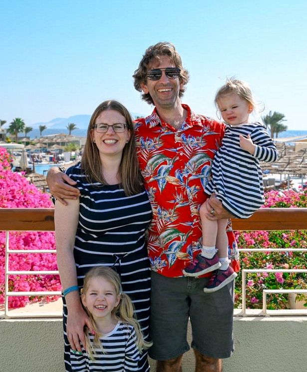 Christine Lote, pictured left, with her family.
