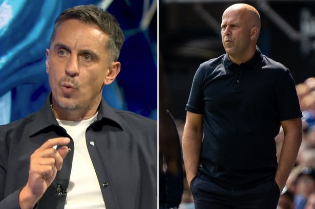 Former Manchester United defender Gary Neville gave his verdict on the performance from Liverpool in Arne Slot's first game as head coach