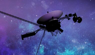An illustration of the Voyager spacecraft.