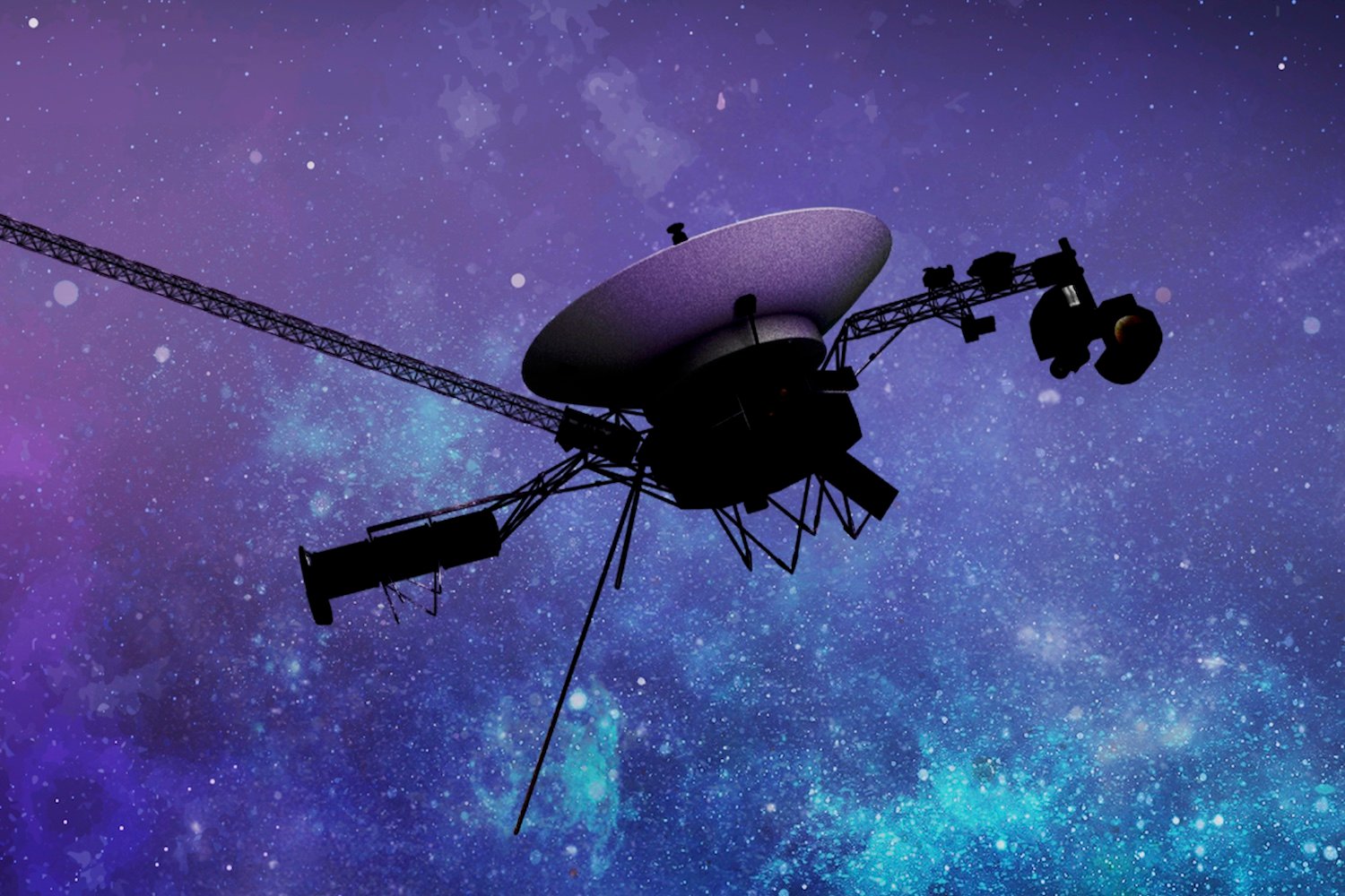 An illustration of the Voyager spacecraft.