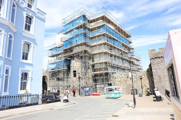 building covered in scaffolding