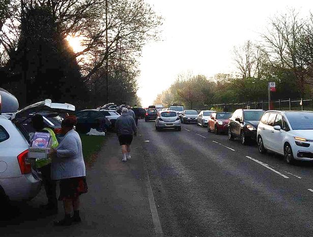 Clapgate Lane in Woodgate Valley Country Park around 7.30am as the mobile waste truck crews were waiting to begin