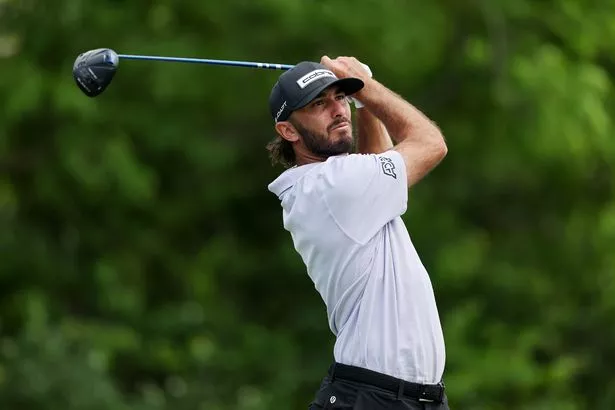 DUBLIN, OHIO - MAY 29: Max Homa of the United States plays a shot from the 15th tee during the first round of the Memorial Tournament presented by Workday 2025 at Muirfield Village Golf Club on May 29, 2025 in Dublin, Ohio. (Photo by Michael Reaves/Getty Images)
