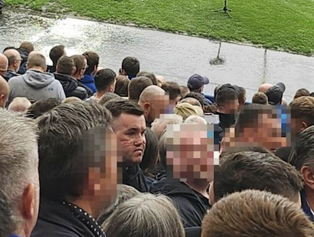 Bonzo at a Rangers game in 2023. 
