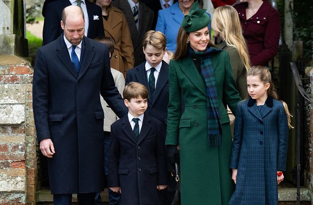 The Prince and Princess of Wales with Prince George, Princess Charlotte, and Prince Louis (front)