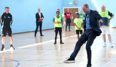 William shows off football skills in partnership with Street Soccer Scotland