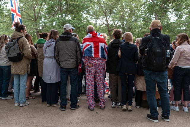 Spectators gather on The Mall 