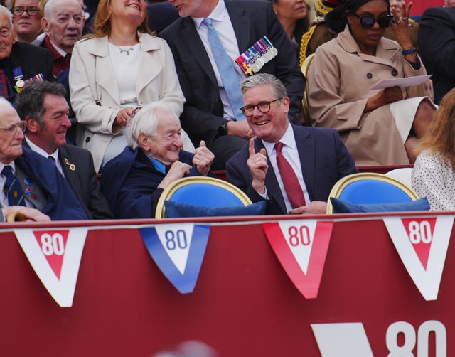 Sir Keir Starmer chats with Second World War veteran Albert Keir 