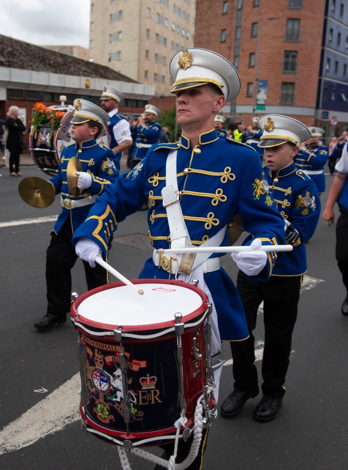 Orange order marching band in Glasgow.