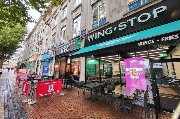 Birmingham's "Chicken Quarter", featuring Popeyes, KFC and Wing Stop in a row