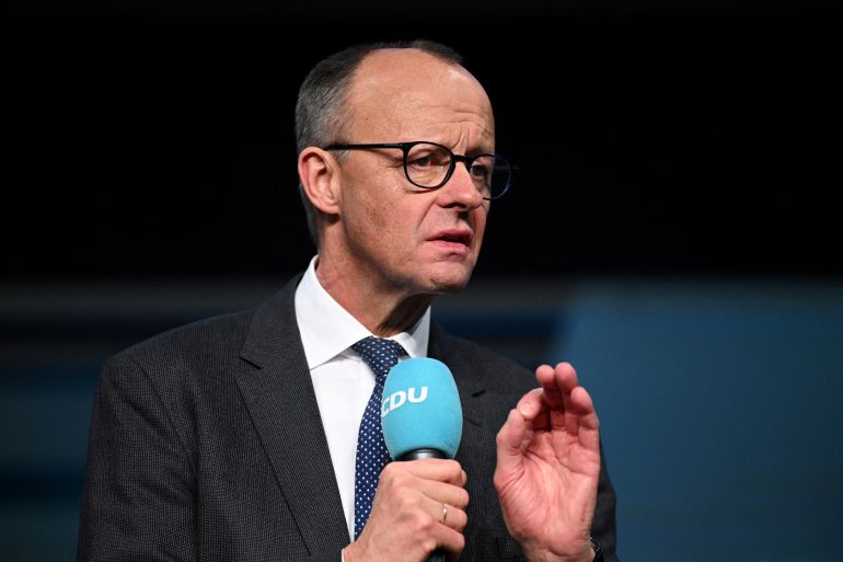 German conservative candidate for chancellor and Christian Democratic Union (CDU) party leader Friedrich Merz