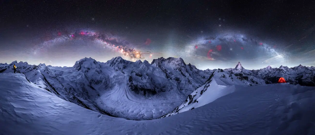 Double arch Milky Way over Matterhorn