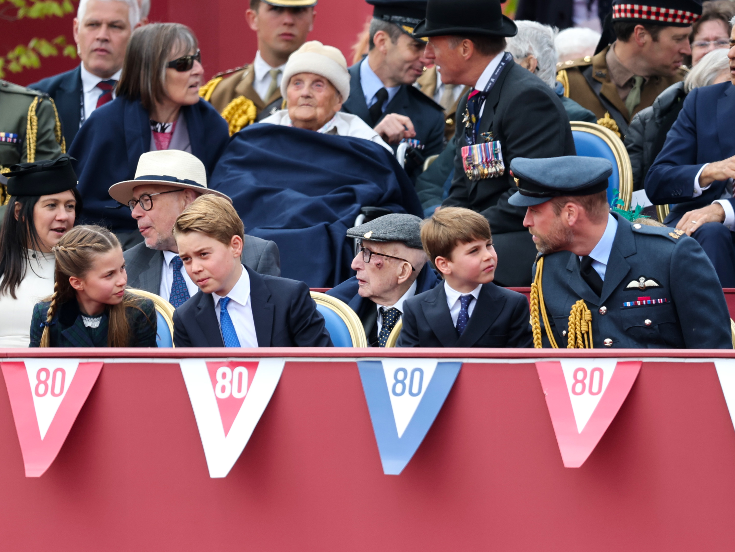 Princess Charlotte, Prince George, Prince Louis, and Prince William attend the ceremony.