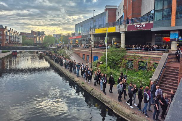 Thousands of Ghost fans queue to enter the Utilita Arena on April 20, 2025