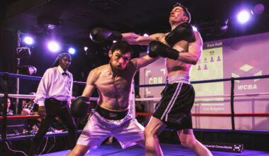 Contestants have a round of boxing.