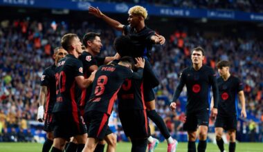 Gerard Pique sends epic message as Barcelona win La Liga title with Espanyol win