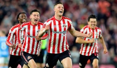 Northern Ireland defender’s last-gasp extra-time header sends Sunderland to Wembley