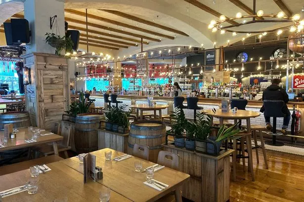 Inside the beer hall