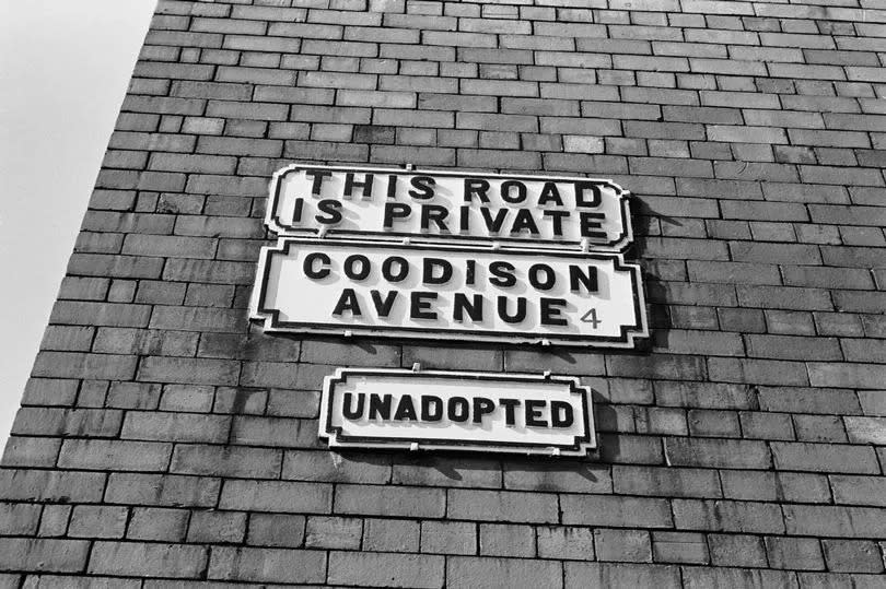 Houses to be demolished in Goodison Avenue in Walton, Liverpool to make room for a new stand at Goodison Park, home ground of Everton Football club. August 1965.