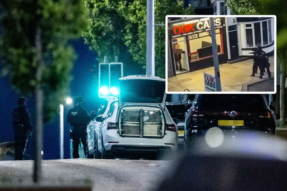 Emergency services at the scene of a firearms incident in the High Street area of Bangor on May 18th 2025 (Photo by Kevin Scott)