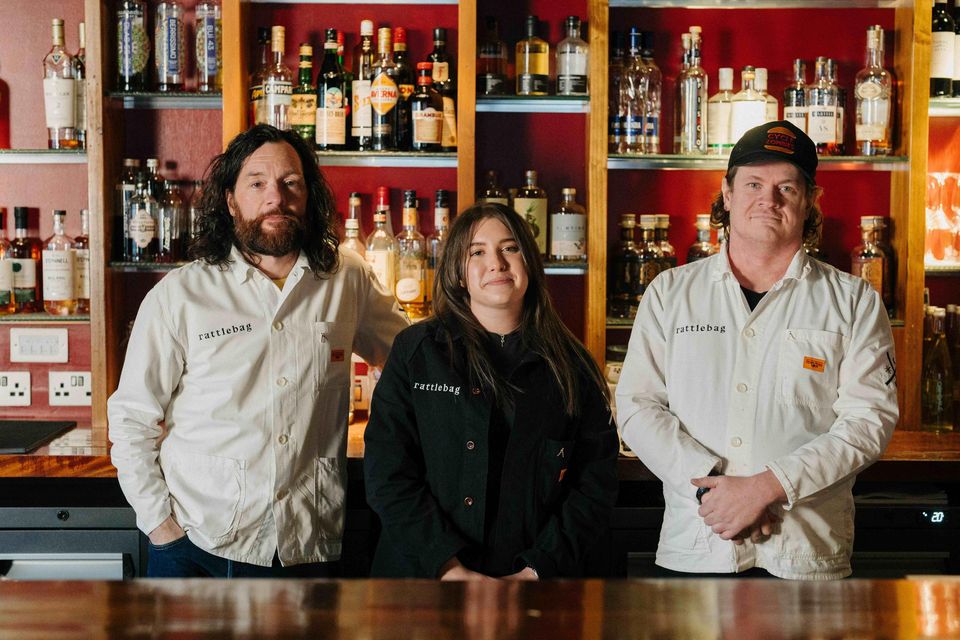 From left, Chris Wareing, Hannah Marro and Matthew Knight from Rattlebag