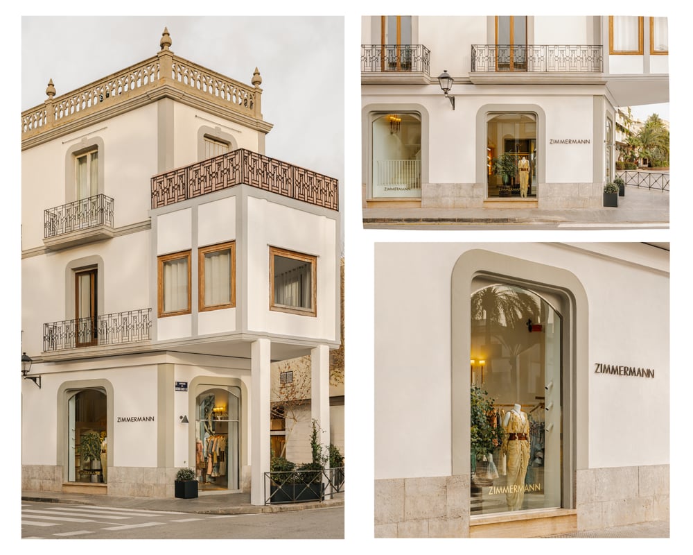 Exterior view of the new Zimmermann boutique located in a restored heritage building in Ibiza’s harbourfront.