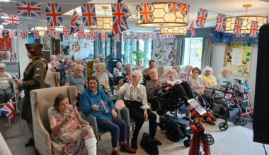 Residents of Dora Rose enjoying the VE Day celebrations