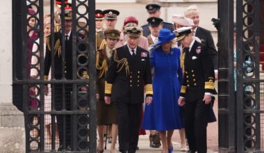 The King and Queen arrive for the military procession