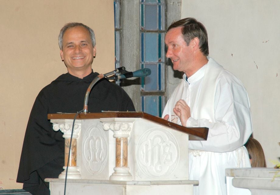 New Pope then Fr Robert Prevost, and the newly appointed Provincial, Fr Gerry Horan OSA, Fethard taken in 2005 by Joe Kenny.