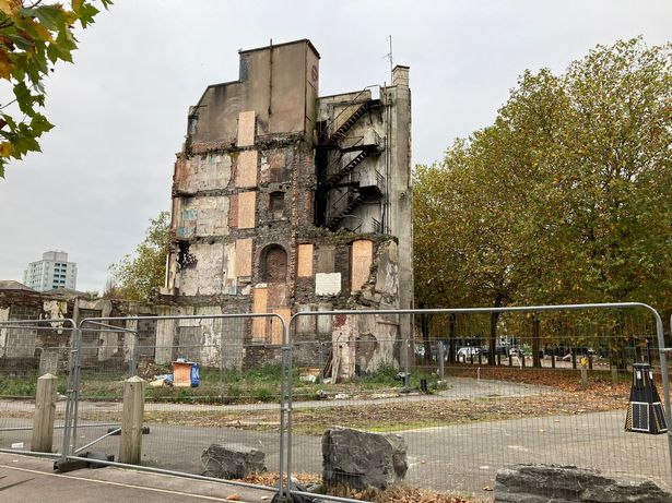 Grosvenor Hotel has stood half-demolished since February of this year and it is pathetic.