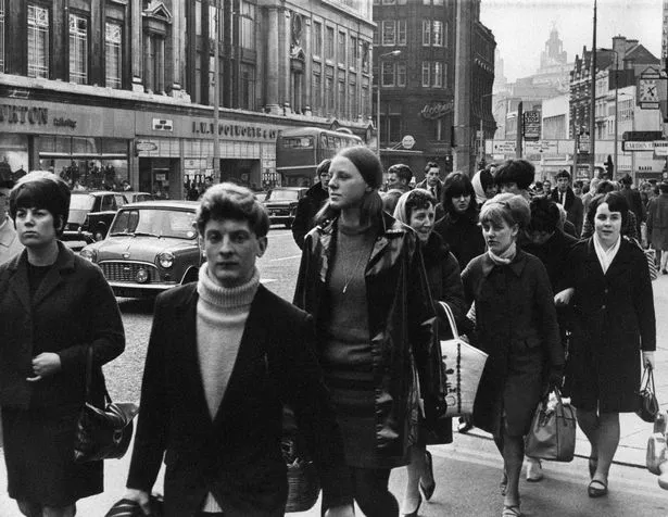 Shoppers on Church Street in Liverpool, circa 1975