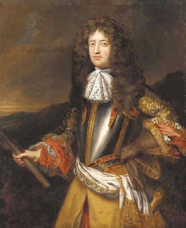 Photo of George Douglas, the first Earl of Dumbarton, posing for a painting in the 1600s
