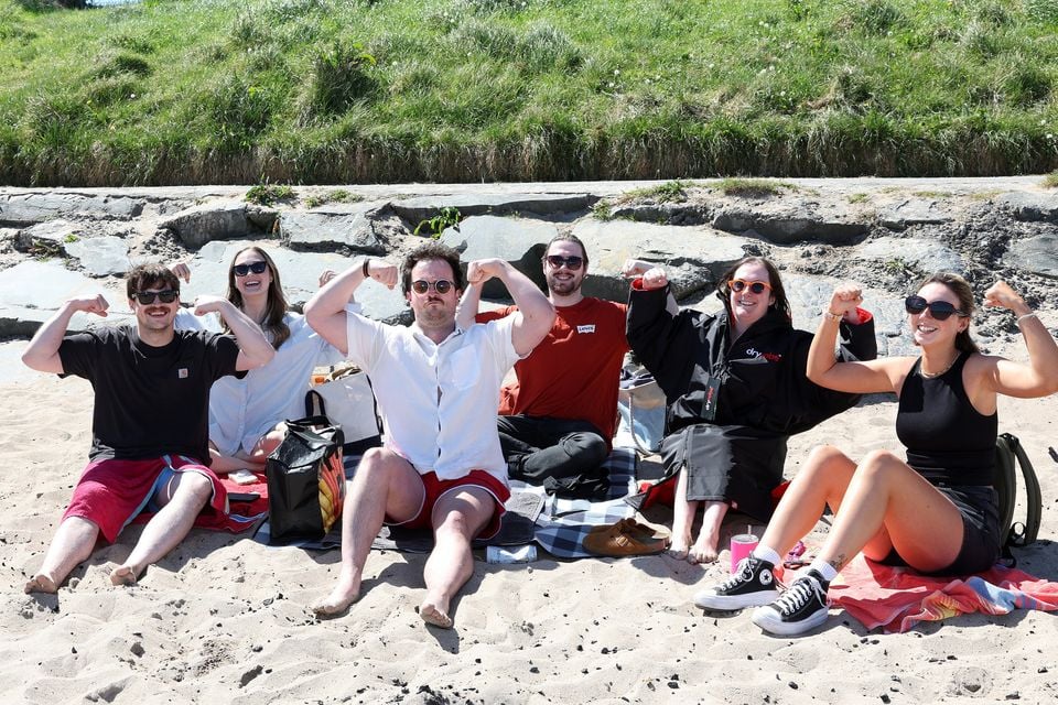 Soaking up the sun at Helen's Bay. Photo: Declan Roughan / Press Eye