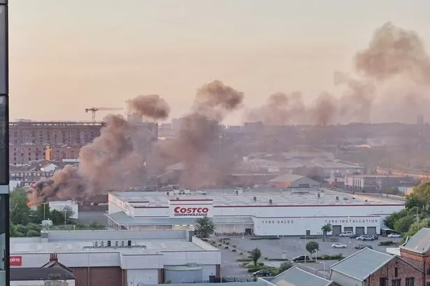 Thick smoke over Costco in Liverpool following fire near to the store