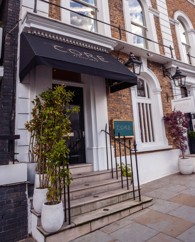 Core by Clare Smyth restaurant entrance in Notting Hill, London.